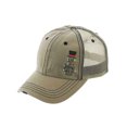 thumbnail image 1 of Women's Merry Christmas Holiday Distressed Trucker Hat, Let It Snow Snowman with Snowflakes, Khaki, 1 of 4