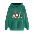thumbnail image 1 of Women’s Merry Christmas Hoodie Long Sleeve Sweatshirt with Santa or Xmas Tree Graphic Printed Design Drawstring Closure Front Pocket Cozy Casual Holiday Top for Fall and Winter, 1 of 5