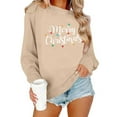 thumbnail image 1 of Women's Merry Christmas Oversized Pullover Sweatshirt With Lights - Holiday Xmas Sweater Top Fashion Winter Clothes, 1 of 8