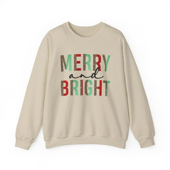 Women's Merry and Bright Christmas Holiday Sweatshirt