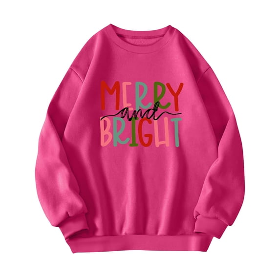Women's Merry and Bright Christmas Sweatshirt Cozy Holiday Pullover for Festive Winter Season