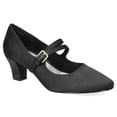 thumbnail image 1 of Women's Meryl by Easy Street Asymmetrical Mary Jane Pumps Color: Black Satin Size: 8, 1 of 4