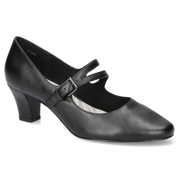 Women's Meryl by Easy Street Asymmetrical Mary Jane Pumps Color: Black Size: 10