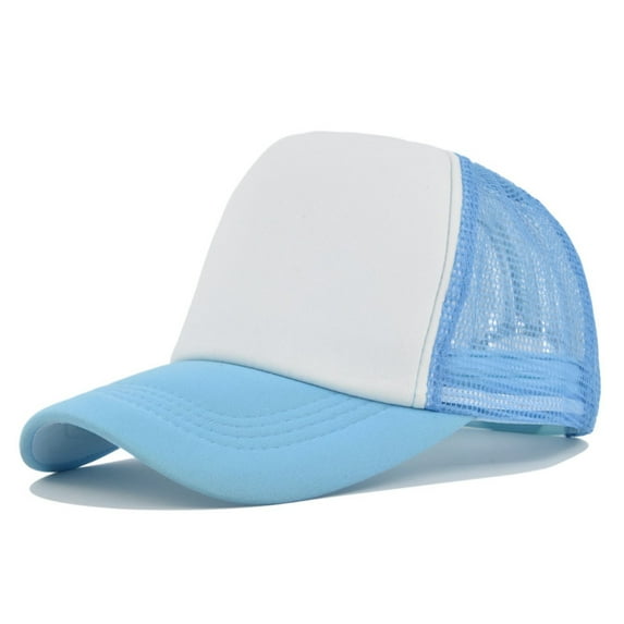 Women's Mesh Back Baseball Cap, Lightweight Breathable Cotton Hat for Summer, Casual Sports Cap for Travel and Outdoor, Adjustable Unstructured Peaked Cap - Sky Blue