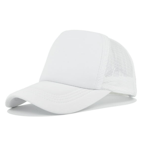 Women's Mesh Back Baseball Cap, Lightweight Breathable Cotton Hat for Summer, Casual Sports Cap for Travel and Outdoor, Adjustable Unstructured Peaked Cap - White