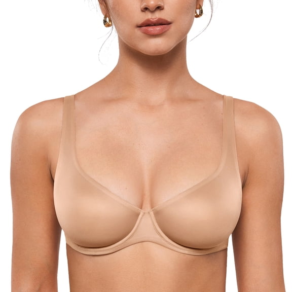 Women's Mesh Balconette Bra Sexy Demi Supportive Comfortable Seamless Underwire Unlined Sheer Bras