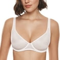 thumbnail image 1 of Women's Mesh Balconette Bra Sexy Demi Supportive Comfortable Seamless Underwire Unlined Sheer Bras, 1 of 6