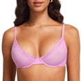 thumbnail image 1 of Women's Mesh Balconette Bra Sheer Demi Underwire Unlined Sexy Plus Size Bras Lace, 1 of 5