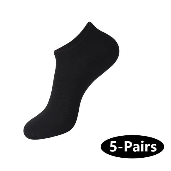 Women's Mesh Boat Socks Women No Show Socks Wome -5 Pair Pack Black