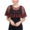 thumbnail image 1 of Women's Mesh Cape Bolero Capelet Shawl 1920s Deco Evening Flapper Cover Up Dress, 1 of 6