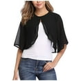 thumbnail image 1 of Women's Mesh Cardigan Bolero Shrug Ruffle Half Sleeve Open Front Loose Sheer Cropped Cardigan for Dressy, 1 of 6