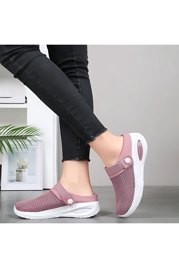 Women's Mesh Clogs, Diabetic Shoes for Women,Orthopedic Slip-On Walking Shoes With Air Cushion | Women's Comfort Slip On Shoes With Arch Support, Breathable Knit Upper, Casual Walking Shoes