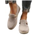thumbnail image 1 of Women's Mesh Flat Shoes Lightweight Walking Loafers Casual Breathable Slip On Sneakers with Buckle Strap, 1 of 7