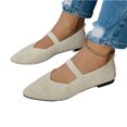 thumbnail image 1 of Women's Mesh Flats Mary Jane Shoes Pointed Toe Lightweight with Adjustable Instep Strap Knit Flat Shoes, 1 of 5