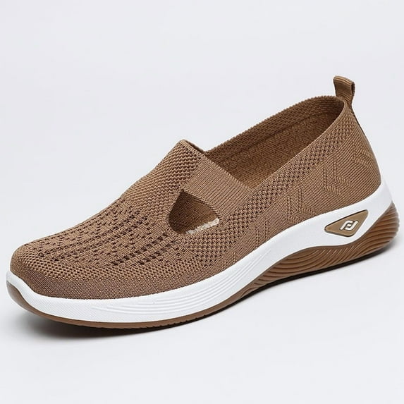 Women's Mesh Flats Shoes Breathable Slip on Shoes Casual Black and White Flats Comfortable Walking Shoes