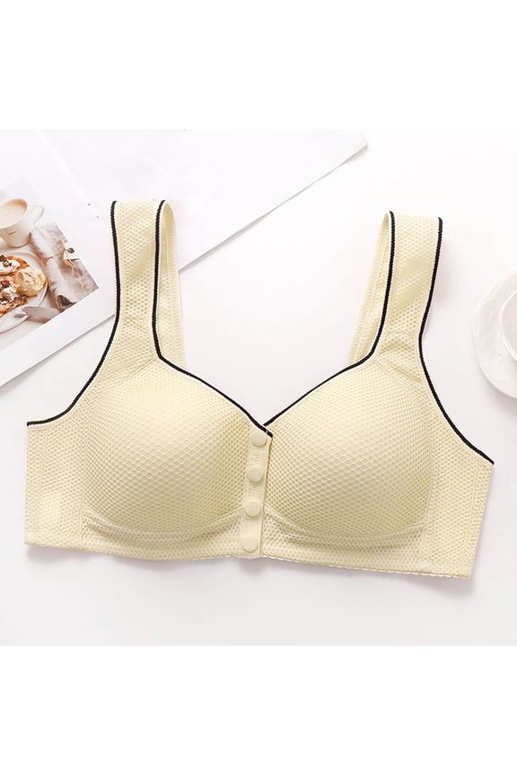 Women's Mesh Front Buckle Bra, Soft Stretch Nylon Bralette for Everyday Wear, Hand Wash