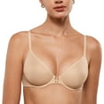 thumbnail image 1 of Women's Mesh Front Closure Bras Unlined Sheer Demi No Padding Underwire Bra, 1 of 5