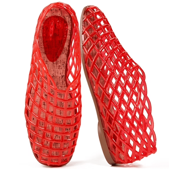 Women's Mesh Jelly Sandals - Lightweight Slip-On Flats, Breathable Hollow Design, Comfort Round Toe, Ideal for Summer, Pool, Garden & Walking