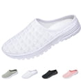 thumbnail image 1 of Women's Mesh Knit Mule Sneakers - Slip-on Backless Walking Shoes, Lightweight Breathable Casual Loafers, Comfortable Sporty Slides for Travel & Daily Wear,White,41, 1 of 10