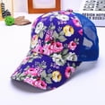 thumbnail image 1 of Women's Mesh Lace Flower Print Sun Hat Floral Trucker Baseball Cap Hat,Summer Women Female Floral Hat Baseball Cap Mesh Cool Cap Leisure Sun Visor Sun Hat Snapback Cap, 1 of 3