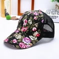 thumbnail image 1 of Women's Mesh Lace Flower Print Sun Hat Floral Trucker Baseball Cap Hat,Summer Women Female Floral Hat Baseball Cap Mesh Cool Cap Leisure Sun Visor Sun Hat Snapback Cap, 1 of 3