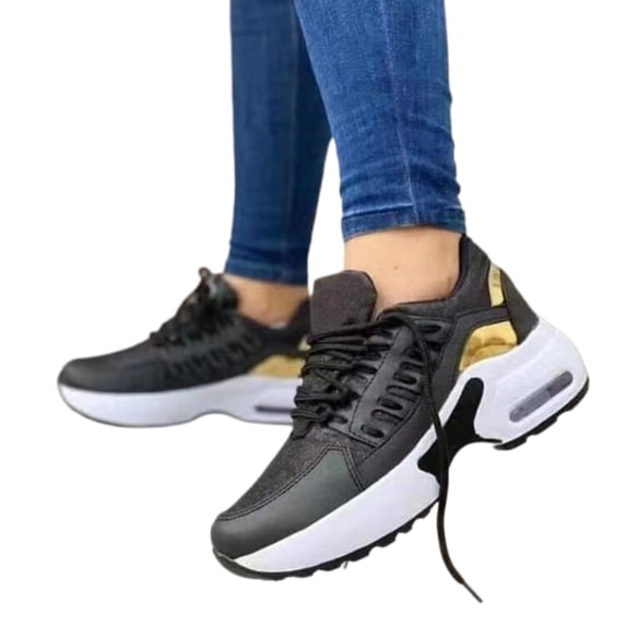 Women's Mesh Lace-Up Sneakers, Breathable Casual Lightweight Walking Shoes