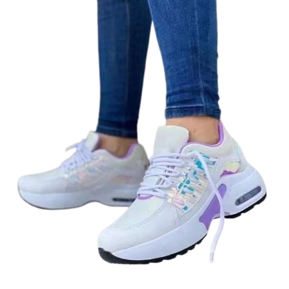 Women's Mesh Lace-Up Sneakers, Breathable Casual Lightweight Walking Shoes