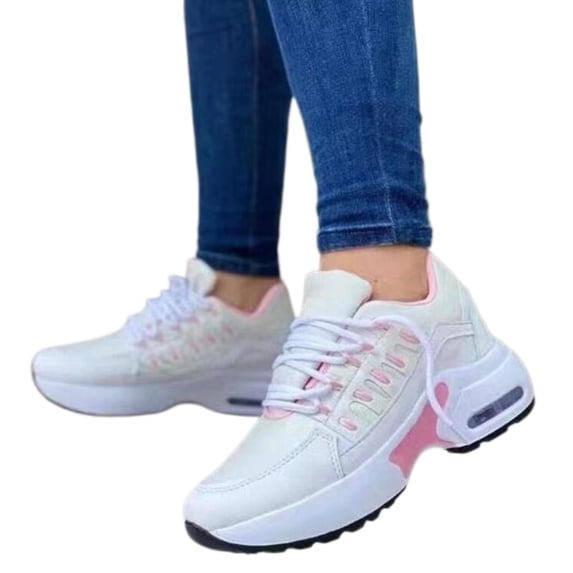 Women's Mesh Lace-Up Sneakers, Breathable Casual Lightweight Walking Shoes