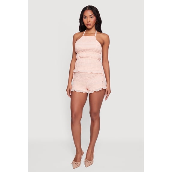 Women's Mesh Ruffled Bloomer Shorts