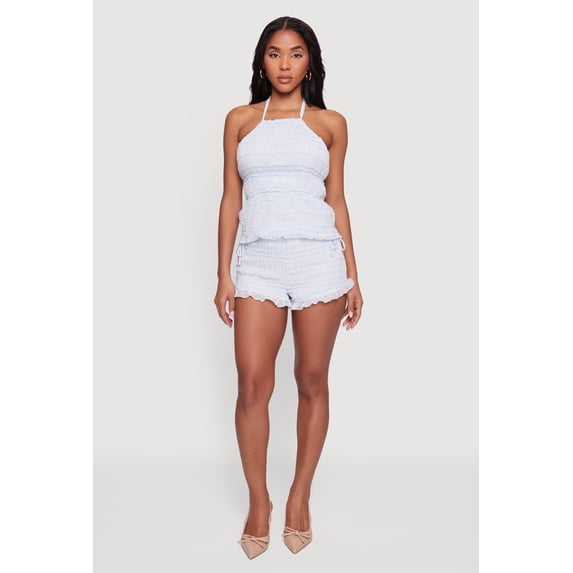 Women's Mesh Ruffled Bloomer Shorts