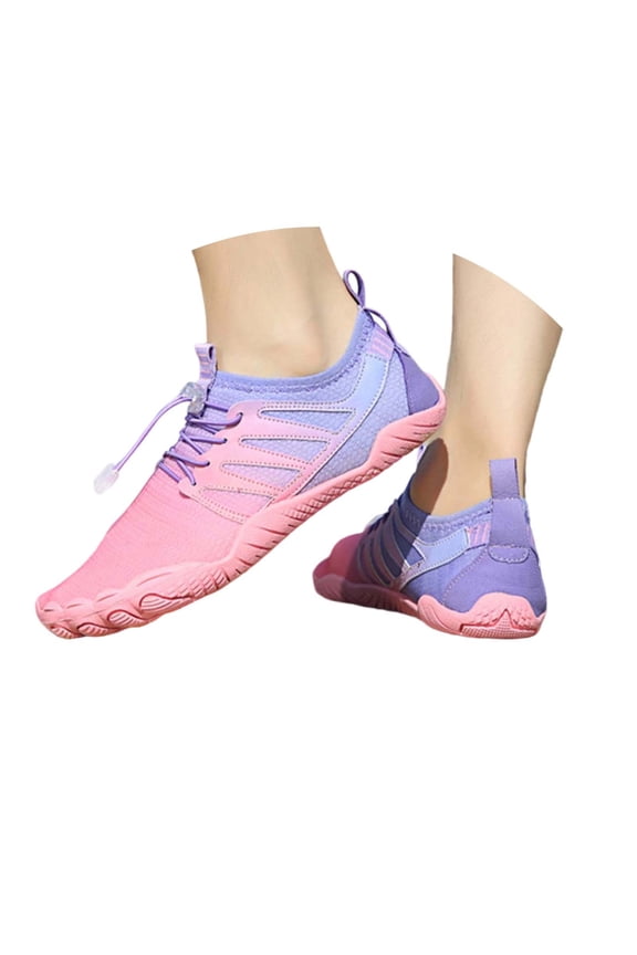Women's Mesh Running Shoes Flat Sole Lightweight Breathable Solid Color Lace Up Comfort Sneakers Purple 43