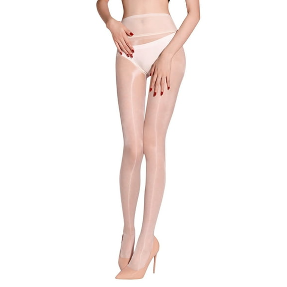 Women's Mesh Sexy Seamless Pantyhose - Deep Crotch, Silky Glossy Tights, Machine Washable