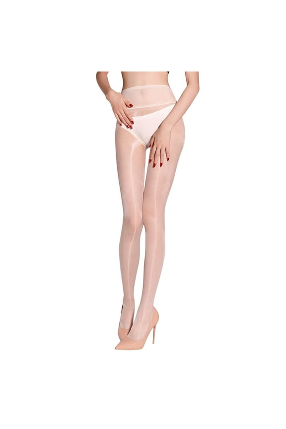 Women's Mesh Sexy Seamless Pantyhose - Deep Crotch, Silky Glossy Tights, Machine Washable