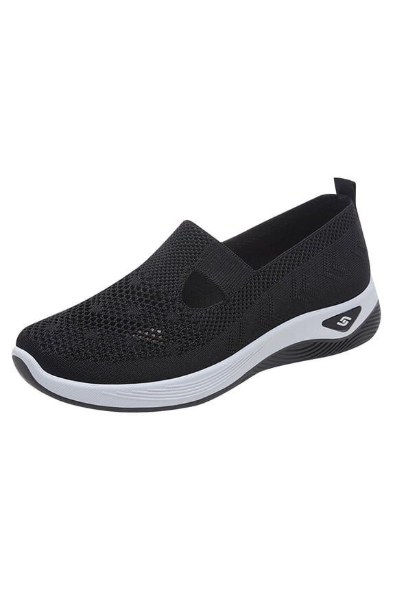 Women's Mesh Shoes Comfortable Soft Bottom Breathable Arch Support Walking Shoes,Casual Running slip on Sneakers, Mesh One Stirrup Flat Shoes