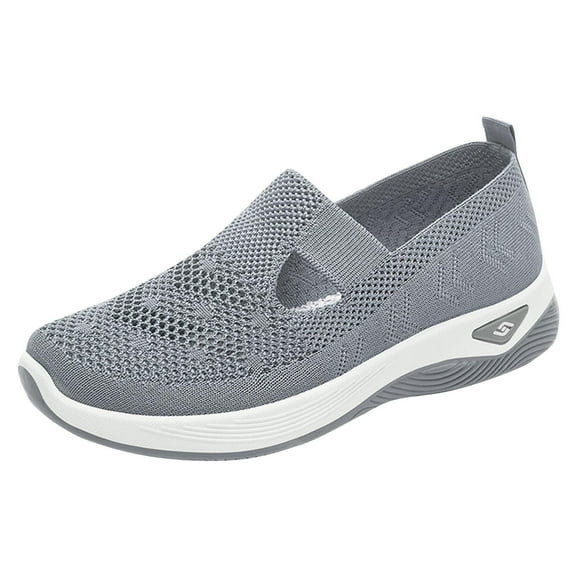 Women's Mesh Shoes Comfortable Soft Bottom Breathable Arch Support Walking Shoes，Casual Running slip on Sneakers， Mesh One Stirrup Flat Shoes