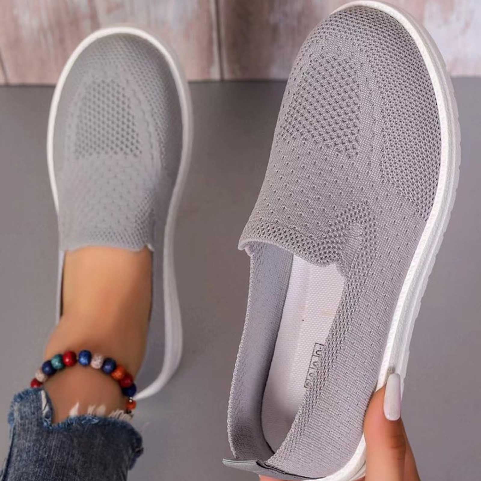 Women's Mesh Slip On Sneakers Fashion Flats Shoes Comfortable Casual