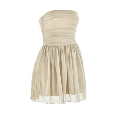 Women's Mesh Splicing Double-layer Tube Top Backless Dress
