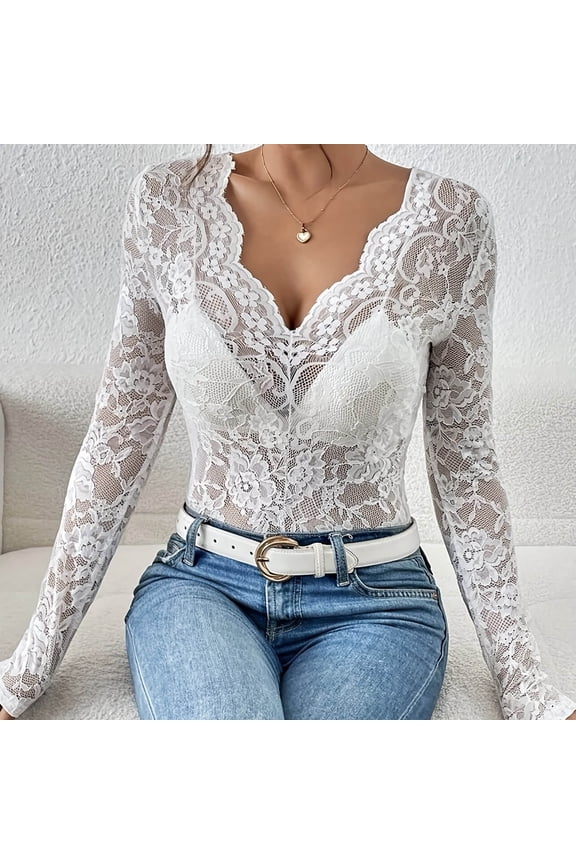 Women's Mesh Top Lace Sheer Mesh Blouse Transparent Shirt Black Women's Sheer Mesh Long Sleeve Lace Floral Pattern Stand Up Collar Transparent Long Sleeve Lightweight Womens Pajama Tops plus Size