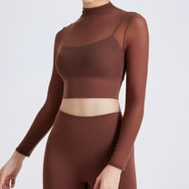 Women's Mesh Yoga Suit With Long Sleeves Chest Pads Running Quick Drying Sports Bra Top Yoga Wear Set for Women Yoga Brick Set Restorative Yoga Props Set Yoga Wheel Cork Set Yoga Workout Set High