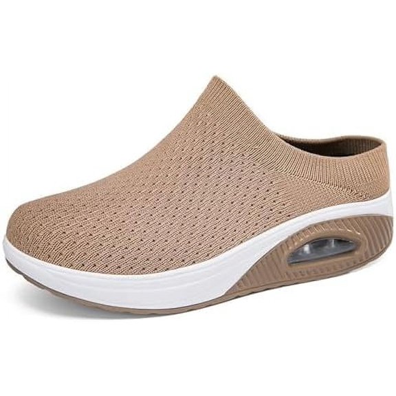Women's Mesh surface shoes - platform slippers with foot arch pad, suitable for both indoor and outdoor use