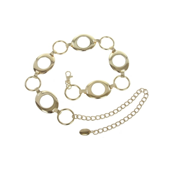 Women's Metal Oval Circle Chain Belt
