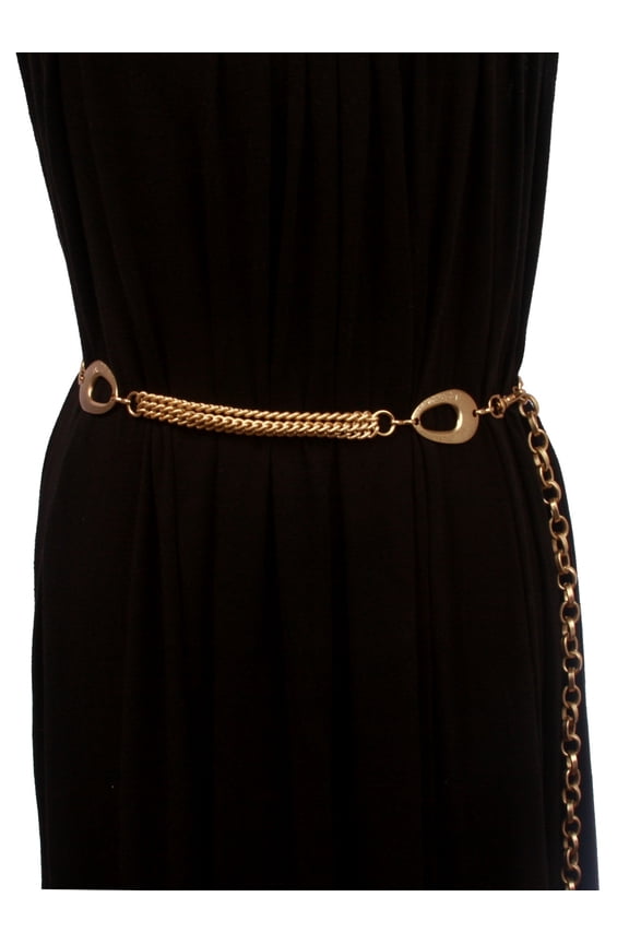 Women's Metal Oval Circle Chain Belt