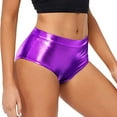 thumbnail image 1 of Women's Metallic Booty Shorts Rave Bottoms Dancing Hot Pants Clubwear Lingerie, 1 of 5