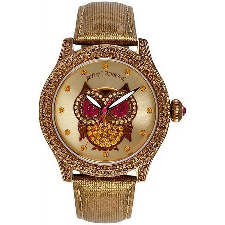 Women s Metallic Brown Betsey Johnson Crystallized Watch BJ00019 57