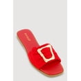 thumbnail image 1 of Women's Metallic Buckle Band Slide Sandals, 1 of 3