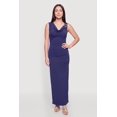 thumbnail image 1 of Women's Metallic Detail Cowl Neck Side Ruched Maxi Dress, 1 of 3