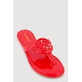 thumbnail image 1 of Women's Metallic Geometric Pendant Studded Thong Sandals, 1 of 3