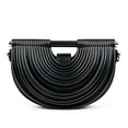 thumbnail image 1 of Women's Metallic Half Moon Clutch Evening Bag, 1 of 9
