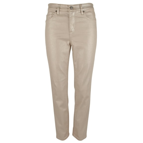 Women's Metallic High Rise Ankle Jean Style Pants 2