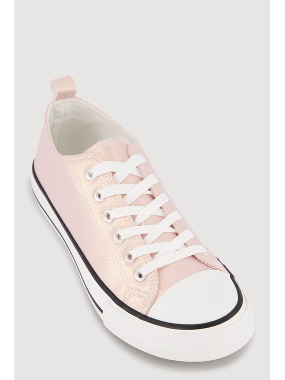 Women's Metallic Low Top Canvas Sneakers